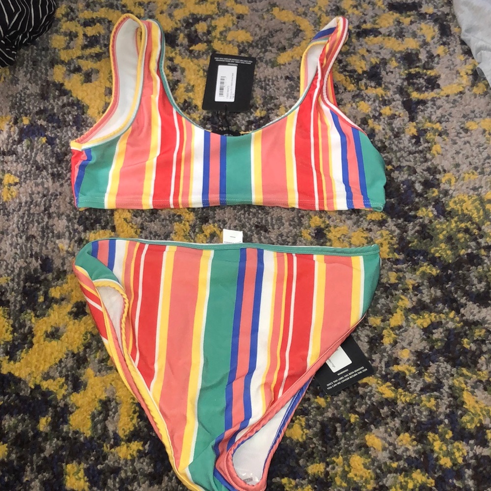 Striped bathing suit NEVER WORN